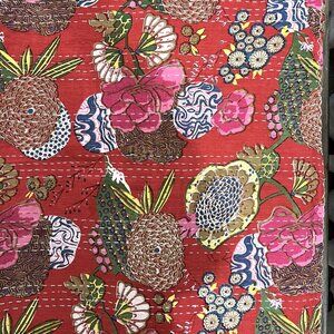 Handmade Multicolor Indian Shibori Quilt, Blanket, Coverlet, Bedspread New